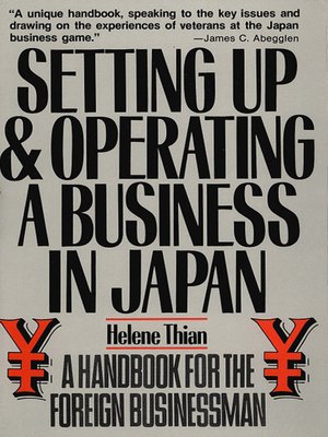 cover image of Setting Up & Operating a Business in Japan